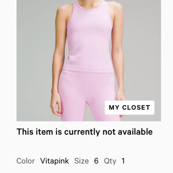 LIKE NEW Lululemon Align Waist-Length Racerback Tank Top in Vitapink (Size 6) - Picture 7 of 7